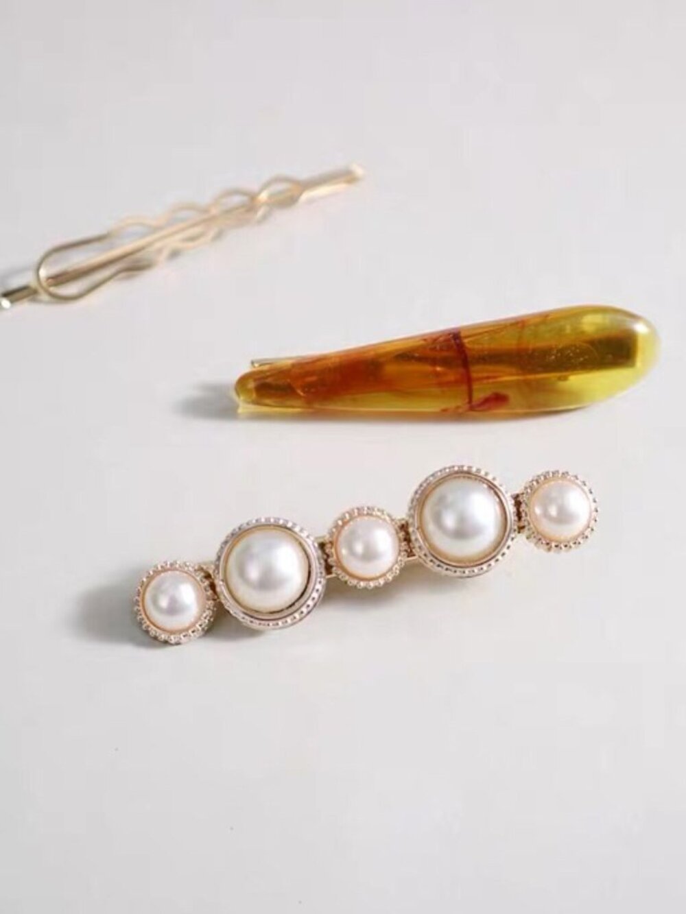 Anthropologie Pearl Barrette Set